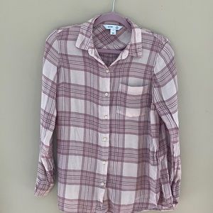 Old Navy brand soft pink plaid flannel